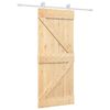 vidaXL Schiebet&uuml;r 85 x 210 cm Massivkiefer (Unbehandelt)