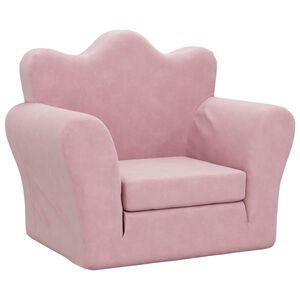 vidaXL Schlafsofa f&uuml;r Kinder Rosa Weich Pl&uuml;sch
