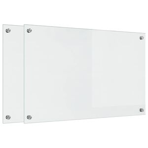 vidaXL K&uuml;chenr&uuml;ckwand 2 pcs Transparent 80 x 50 cm Geh&auml;rtetes Glas