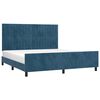 vidaXL Bettgestell mit Kopfteil Dunkelblau 180x200 cm Samt
