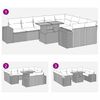 vidaXL 10-tlg. Garten-Sofagarnitur mit Kissen Grau Poly Rattan