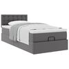 vidaXL Ottoman-Bett mit Matratze Grau 90x190 cm Kunstleder