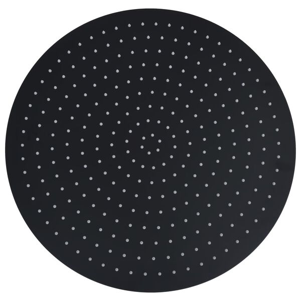 vidaXL Regenbrause Edelstahl 50 cm Rund Schwarz