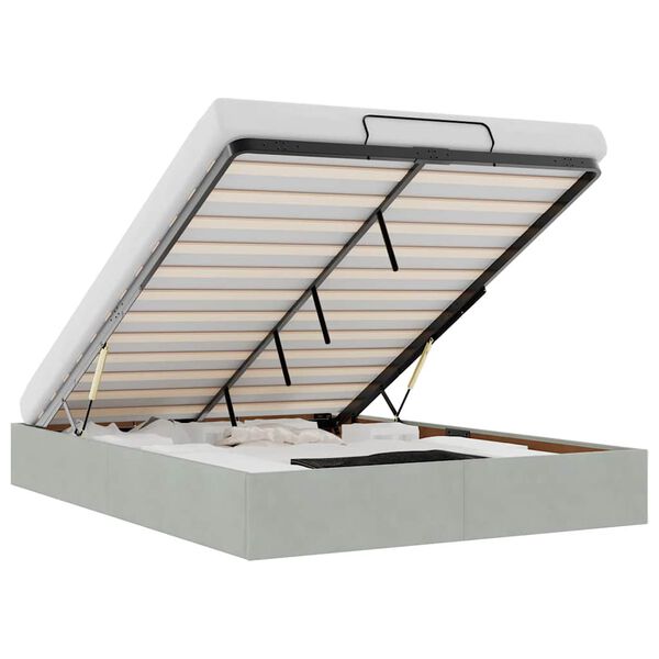 vidaXL Ottoman-Bett ohne Matratze Hellgrau 140x200 cm Samt