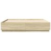 vidaXL Bettgestell mit LED Sonoma-Eiche 180x200cm Holzwerkstoff