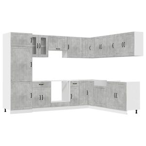 vidaXL 14-tlg. K&uuml;chenschrank-Set Lucca Betongrau Holzwerkstoff