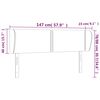 vidaXL Kopfteil mit Ohren Dunkelbraun 147x23x78/88 cm Stoff