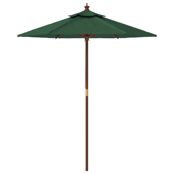 vidaXL Sonnenschirm mit Holzmast Gr&uuml;n 196x231 cm