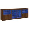 vidaXL Sideboard mit LED-Leuchten Braun Eichen-Optik 202x37x67 cm