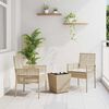 vidaXL Garten Bistro Set 3 pcs Beige Poly Rattan