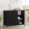 vidaXL Sideboard Schwarz Eichen-Optik 100 x 33 x 75 cm Holzwerkstoff