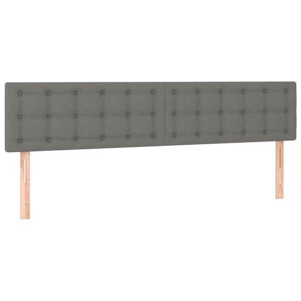 vidaXL Kopfteile Dunkelgrau 180x5x78/88 cm Stoff