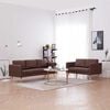 vidaXL 2-tlg. Sofagarnitur Stoff Braun