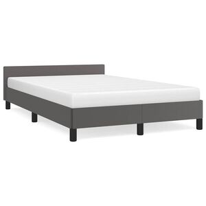 vidaXL Bettgestell mit Kopfteil ohne Matratze Grau 120x200 cm