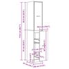 vidaXL Apothekerschrank Artisan-Eiche 30x41x174,5 cm Holzwerkstoff