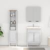 vidaXL Badezimmerm&ouml;bel-Set mit T&uuml;r FLORO 2 pcs Wei&szlig; Massivholz Kiefer