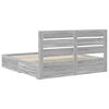 vidaXL Bettrahmen Graues Sonoma 200 x 200 cm Holzwerkstoff