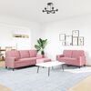 vidaXL 3-tlg. Sofagarnitur mit Kissen und Nackenrollen Rosa Samt