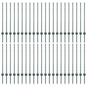 vidaXL Eingebetteter Zaunpfosten 44 Stk. Gr&uuml;n 140 cm