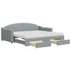vidaXL Tagesbett Ausziehbar mit Schubladen Hellgrau 90x190 cm Stoff