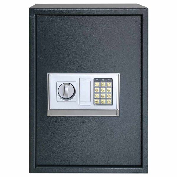 vidaXL Digitaler Safe mit Schloss Dunkelgrau 35 x 31 x 50 cm Stahl