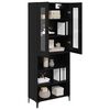 vidaXL Highboard Schwarz Eichen-Optik 69,5 x 34 x 180 cm Holzwerkstoff