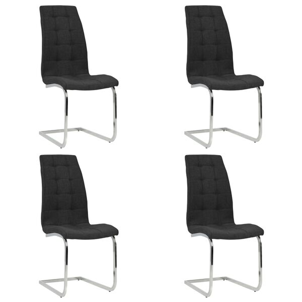 vidaXL Freischwinger 4 Stk. Schwarz Stoff