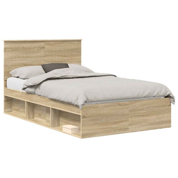 vidaXL Bettrahmen Sonoma 120 x 190 cm Massives Kiefernholz