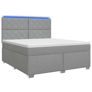 vidaXL Boxspringbett mit Matratze Hellgrau 160 x 200 cm Stoff