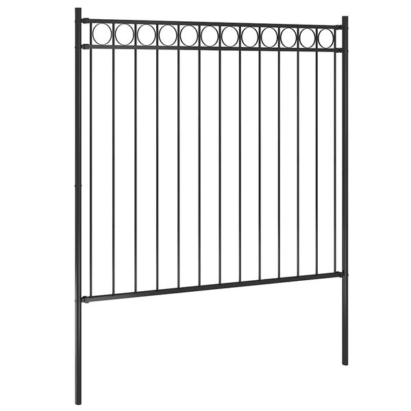 vidaXL Gartenzaun Stahl 1,7x1,5 m Schwarz