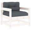 vidaXL 6-tlg. Garten-Lounge-Set mit Kissen Wei&szlig; Massivholz