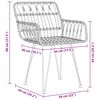 vidaXL Garten Essgruppe 5 pcs Braun Pulverbeschichteter Stahl