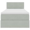 vidaXL Bett mit Stauraum und LED mit LED Hellgrau 90 x 190 cm Samt