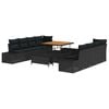vidaXL Gartensofa-set mit Kissen Schwarz 100 x 100 x 71 cm Poly Rattan