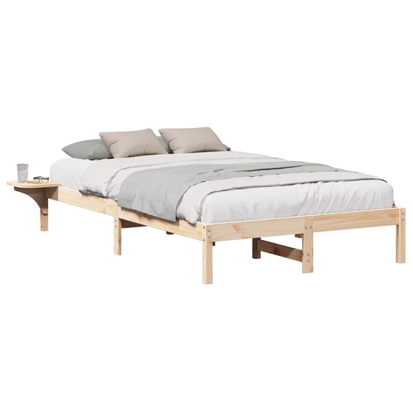 vidaXL Bettrahmen Natur 120 x 190 cm Massives Kiefernholz
