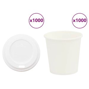 vidaXL Pappbecher mit Deckeln 1000 Stk. 4oz 100ml