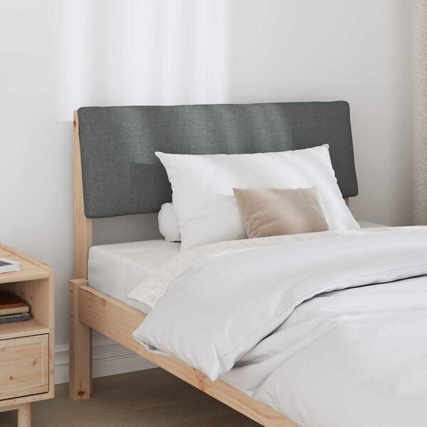 vidaXL Gepolstertes Kopfteil Dunkelgrau 100 cm Massives Kiefernholz