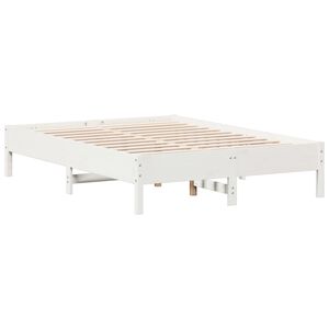 vidaXL Massivholzbett ohne Matratze Wei&szlig; 140x190 cm Kiefernholz