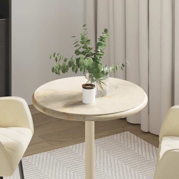 vidaXL Tischplatte Creme &Oslash;50x2,5 cm Marmor