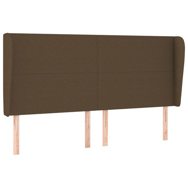 vidaXL Kopfteil mit Ohren Dunkelbraun 183x23x118/128 cm Stoff