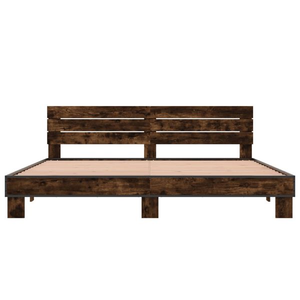 vidaXL Bettgestell R&auml;uchereiche 180x200 cm Holzwerkstoff und Metall