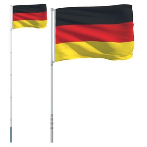 vidaXL Flagge Deutschlands mit Mast 5,5 m Aluminium
