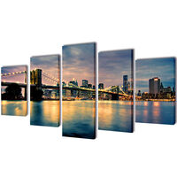 Bilder Dekoration Set Brooklyn Bridge Seeblick 200 x 100 cm