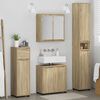 vidaXL Badezimmerm&ouml;bel-Set mit Regal 4 pcs Sonoma-Eiche Holzwerkstoff
