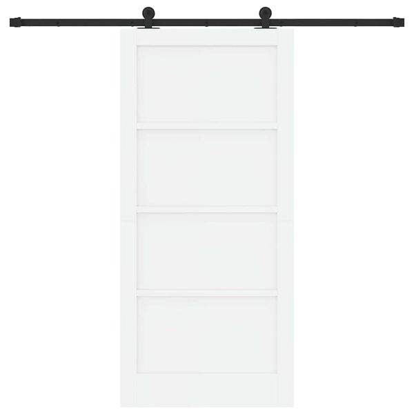 vidaXL Schiebet&uuml;r ORKDAL Wei&szlig; 93 x 202 cm Massives Kiefernholz