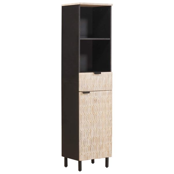 vidaXL Badezimmer Sets mit Regal 5 pcs Wei&szlig;e gewaschene Oberfl&auml;che