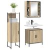 vidaXL Badezimmerm&ouml;bel-Set mit Regal mit T&uuml;r 3 pcs Braun Holzwerkstoff