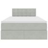 vidaXL Bett mit Stauraum und LED mit LED Hellgrau 120 x 190 cm Samt
