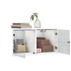 vidaXL Wandschrank mit Glast&uuml;ren Wei&szlig; 68,5x37x35 cm