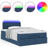 vidaXL Ottomane Bett mit Matratze & LEDs Blau 120x200 cm Stoff